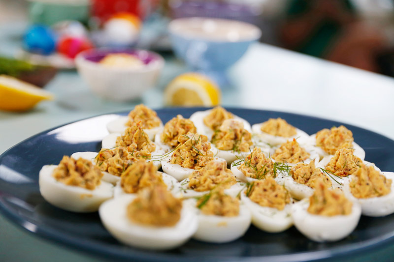 Sardinėmis įdaryti kiaušiniai